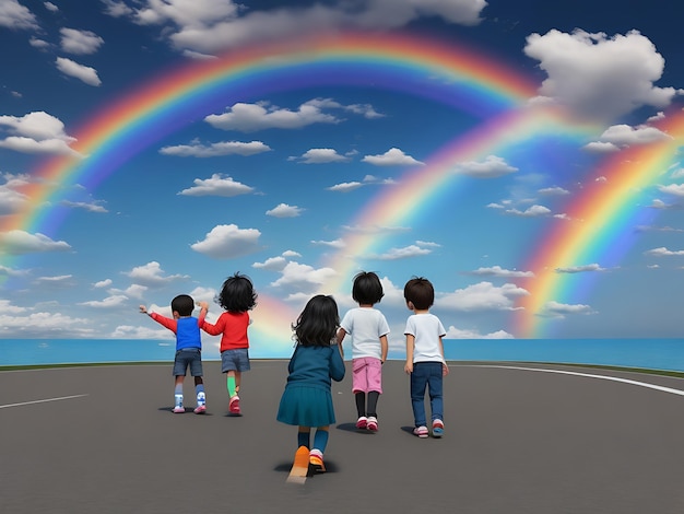 Sky Rainbow 3D Postać z kreskówek