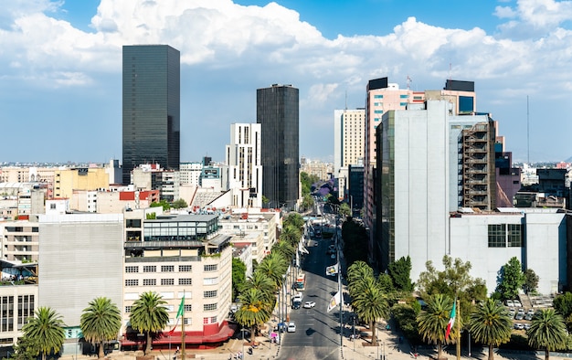 Skyline Dzielnicy Biznesowej W Mexico City, Stolicy Meksyku