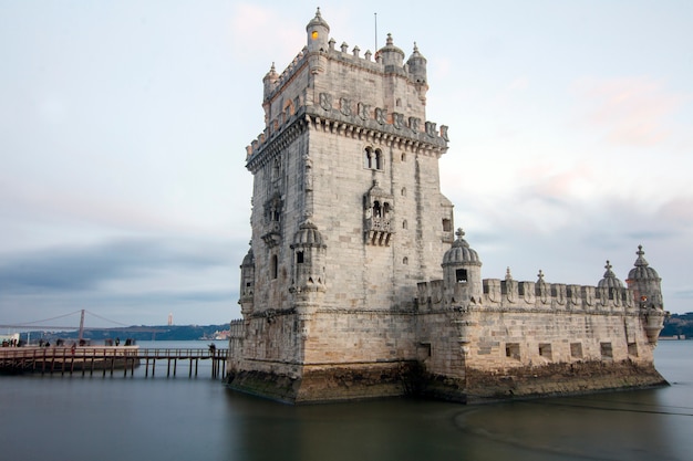 Sławny punkt zwrotny, wierza Belem, lokalizować w Lisbon, Portugalia.