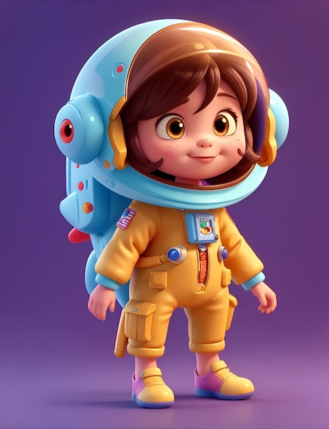 śliczna astronautka w żywych kolorach
