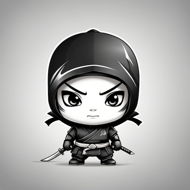 Śliczna ilustracja logo Chibi Ninja