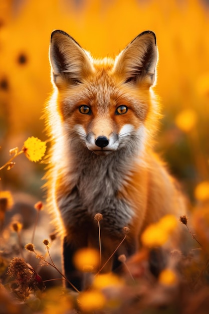 Śliczna piękna generatywna sztuczna inteligencja Fox Wildlife Photography