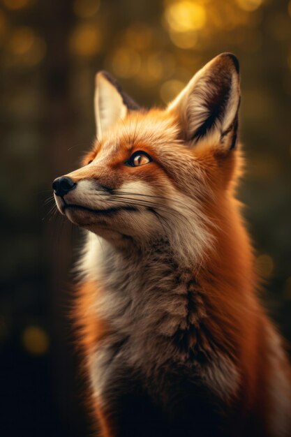 Śliczna piękna generatywna sztuczna inteligencja Fox Wildlife Photography