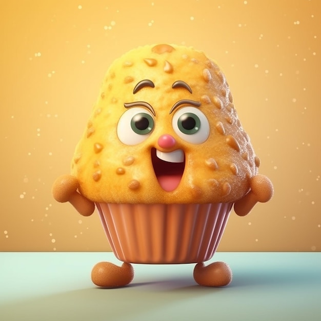 Śliczna postać z kreskówki Muffin 3D