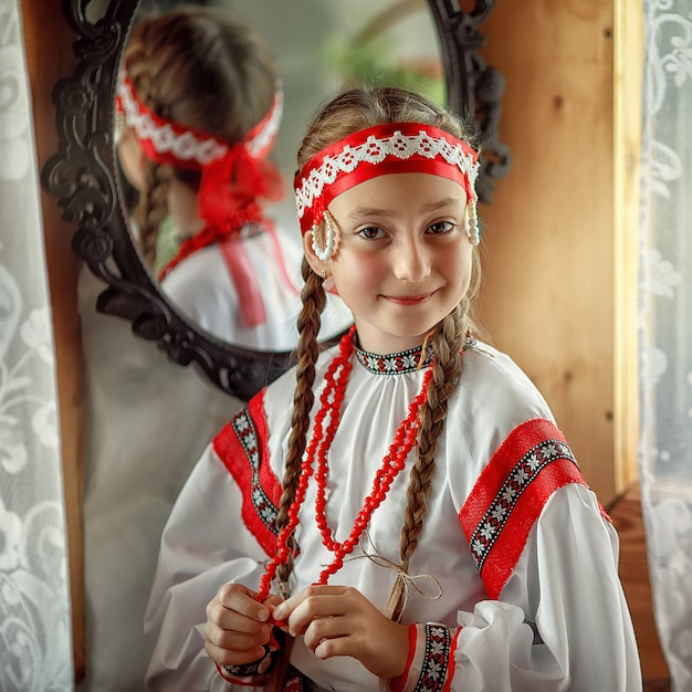 Zdjęcie Śliczna rosjanka w tradycyjnym stroju