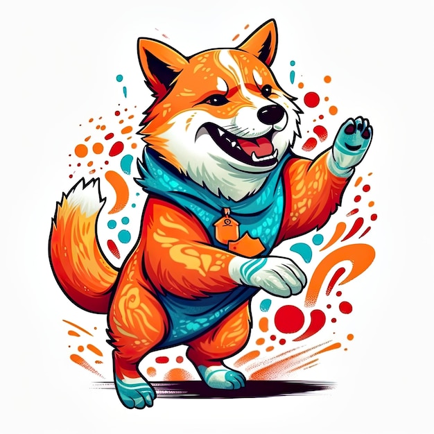 Śliczna shiba inu pies AI generatywna ilustracja