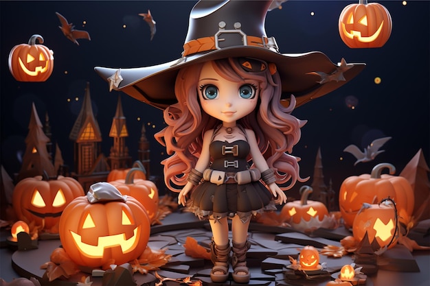 Śliczna wiedźma Halloween