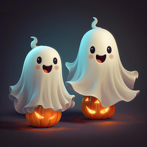 Śliczne duchy halloweenowe
