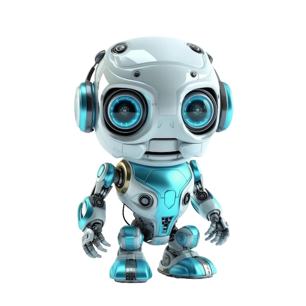 Śliczne dzieci robotów Przezroczyste izolowane tło AI
