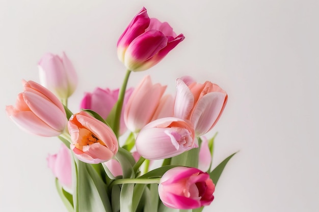 Śliczne naturalne wiosenne kwiaty tulipanów Ilustracja Generatywna AI