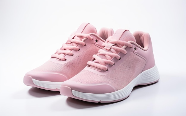 Śliczne różowe buty sportowe izolowane na białym tle