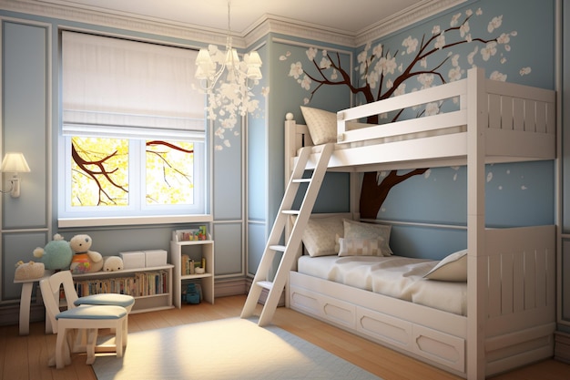 Zdjęcie Śliczne wnętrze sypialni dla dzieci