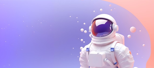 Śliczny astronauta lub astronauta minimalistyczny projekt generowany przez AI