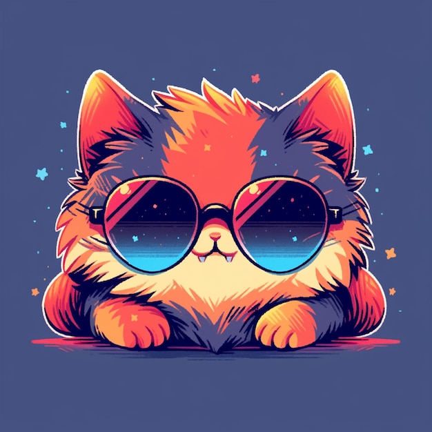 Śliczny kot z okularami przeciwsłonecznymi