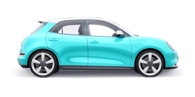 Śliczny mały elektryczny samochód hatchback ilustracja 3D