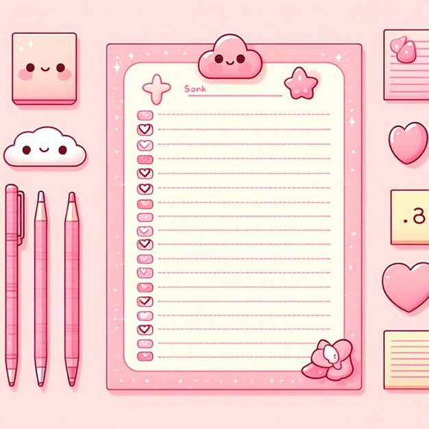 śliczny różowy notatnik
