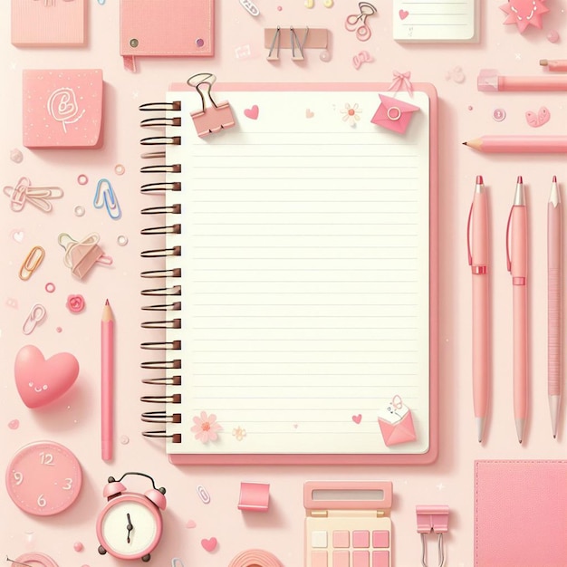 śliczny różowy papier do pisania notatek