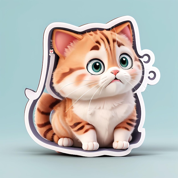 Słodka animacja kotów 3D wykonana za pomocą naklejki Generative AI