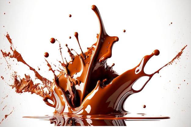 Słodka fala gorącej ciemnej czekolady z odrobiną czekolady