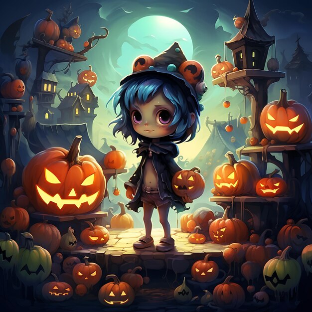 Zdjęcie słodka ilustracja halloween trick or treat