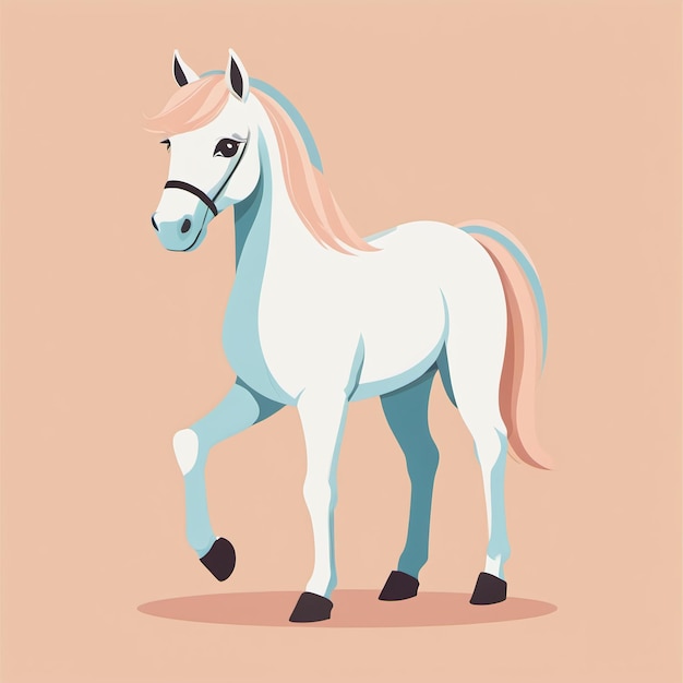 Słodka ilustracja konia płaskiego