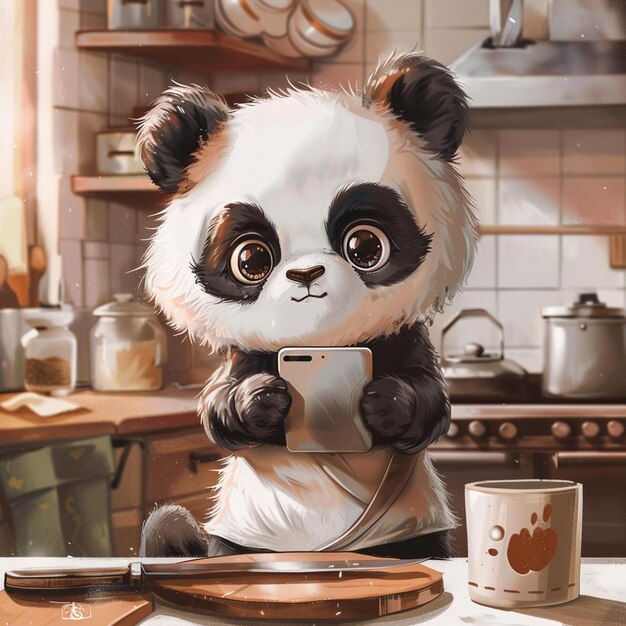 Słodka ilustracja pandy