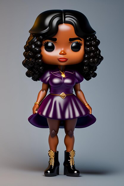 Słodka kobieca figurka z Funko Pop w nowoczesnych i stylowych ubraniach.