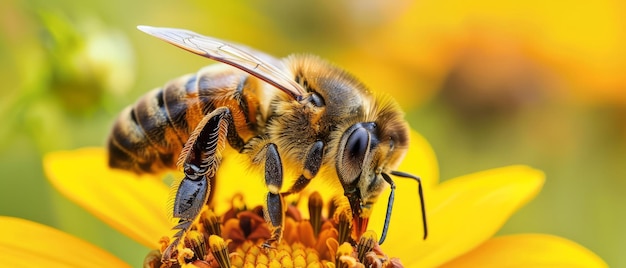 Słodka podróż pszczoły zbierającej nektar z kwiatów