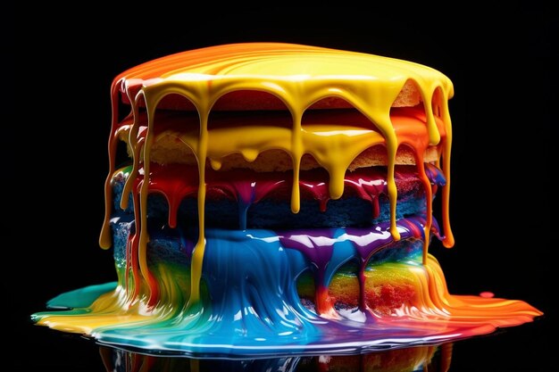 Zdjęcie słodka tęcza symfoniczna ciasto ekstrawaganza