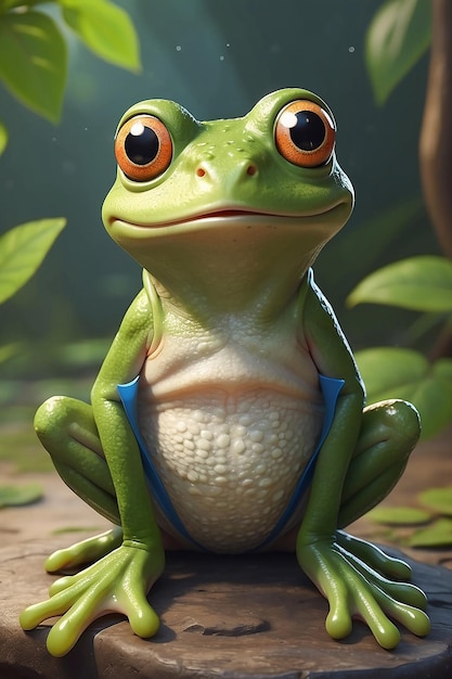Słodka żaba z kreskówki