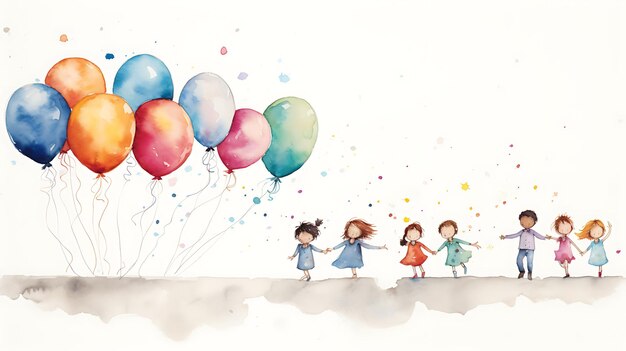 Zdjęcie słodki akwarelowy balon dla dzieci.