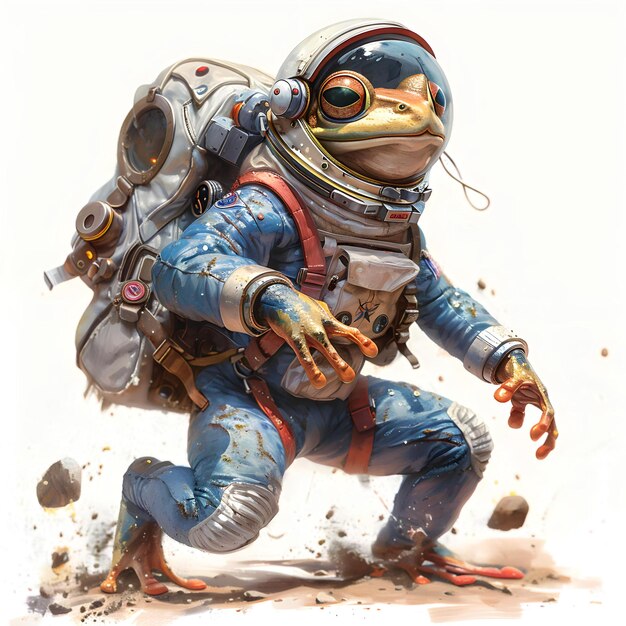 Słodki Astronaut Frog Clipart