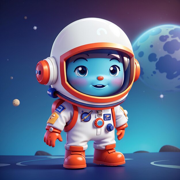 Słodki astronauta kocha urocze ilustracje kosmiczne postacie maskotki z kreskówek