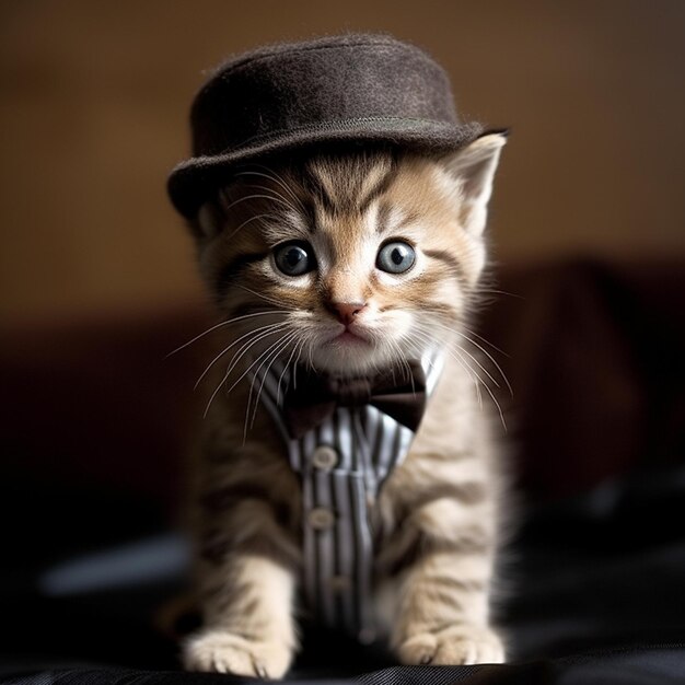 Zdjęcie słodki brązowy kot