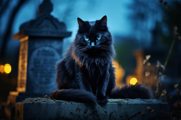 Słodki czarny kot.