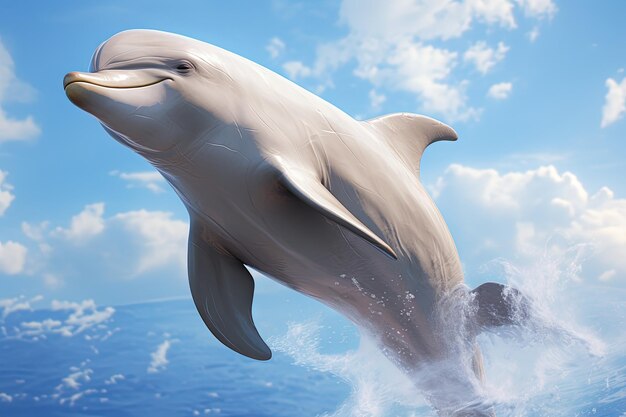 Słodki delfin pod wodą kontakt wzrokowy patrzący na ciebie ilustracja