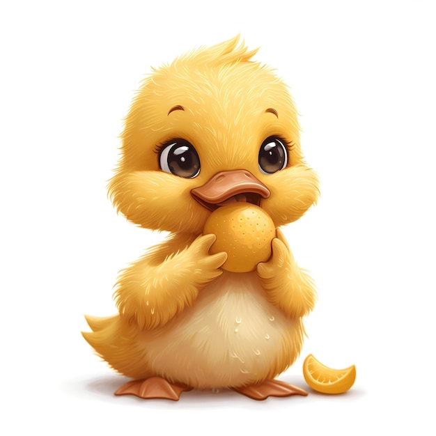 Słodki Doodle The Duckling Clipart