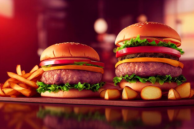 Słodki hamburger Świeży, pyszny i pyszny hamburger Ilustracja
