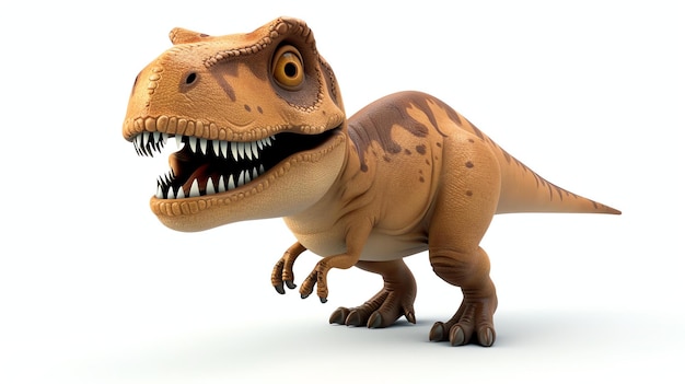 Zdjęcie słodki i zabawny dinozaur z kreskówki izolowany na białym tle 3d rendering