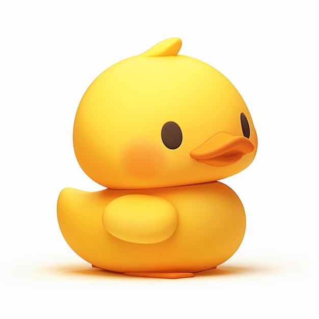 Słodki kaczka dziecięca w stylu kreskówki 3d Kawaii zwierzęca postać żółta kaczka gumowa