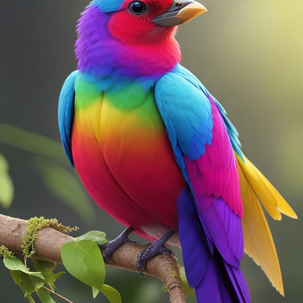 Słodki kolorowy ptak.