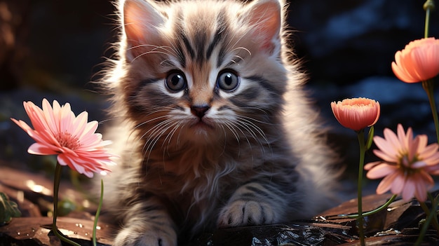 słodki kot Fotografia w wysokiej rozdzielczości kreatywna tapeta tła