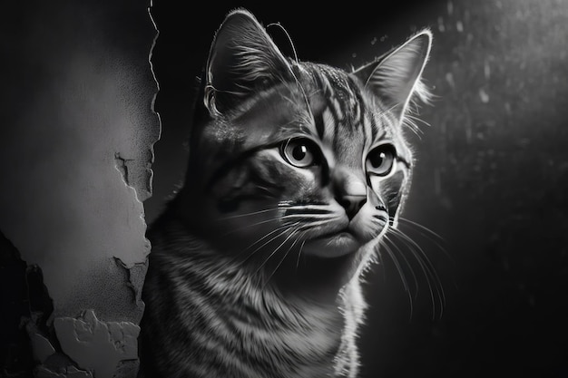 Słodki kot Ilustracja AI generatywny