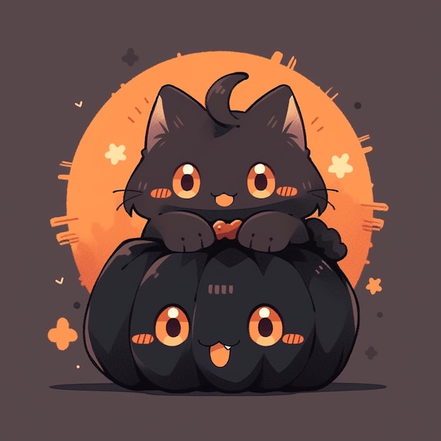 słodki kot z halloween