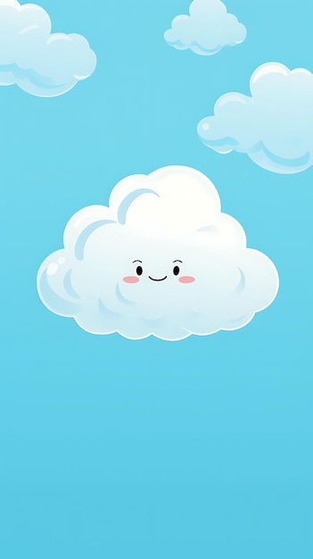Zdjęcie słodki, kreskówkowy, chmurowy, mobilny tapeta