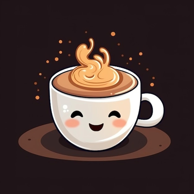 Słodki kubek kawy w stylu doodle