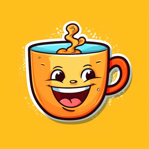 Słodki kubek kawy w stylu doodle