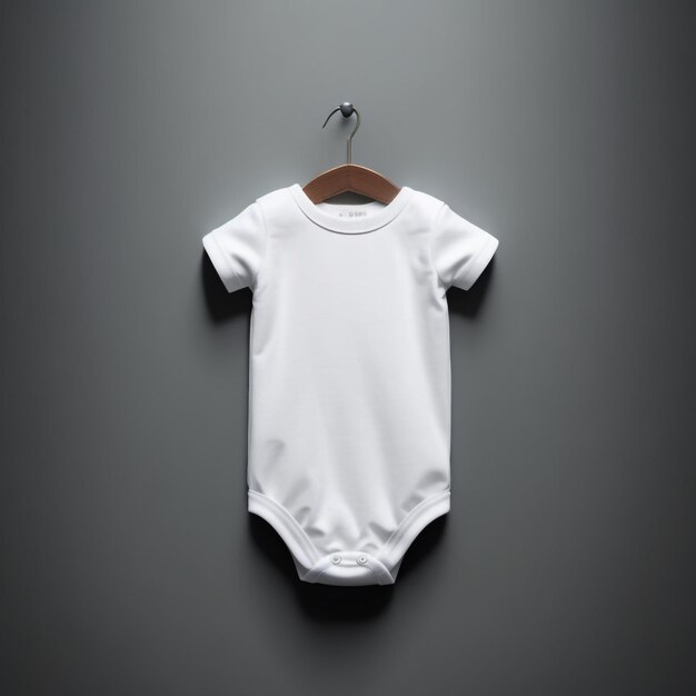 Słodki nowo narodzony dziecko bawełniany biały garnitur dla niemowląt przednia pusta maketa wzornictwo mody tło