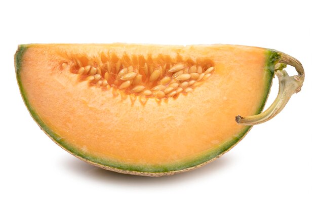 Słodki Organiczny Hokkaido Melony Japoński Melon lub Kantalupa na białym tle