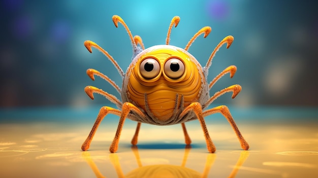 słodki pająk z kreskówek z postacią netto stworzony przez generatywną sztuczną inteligencję